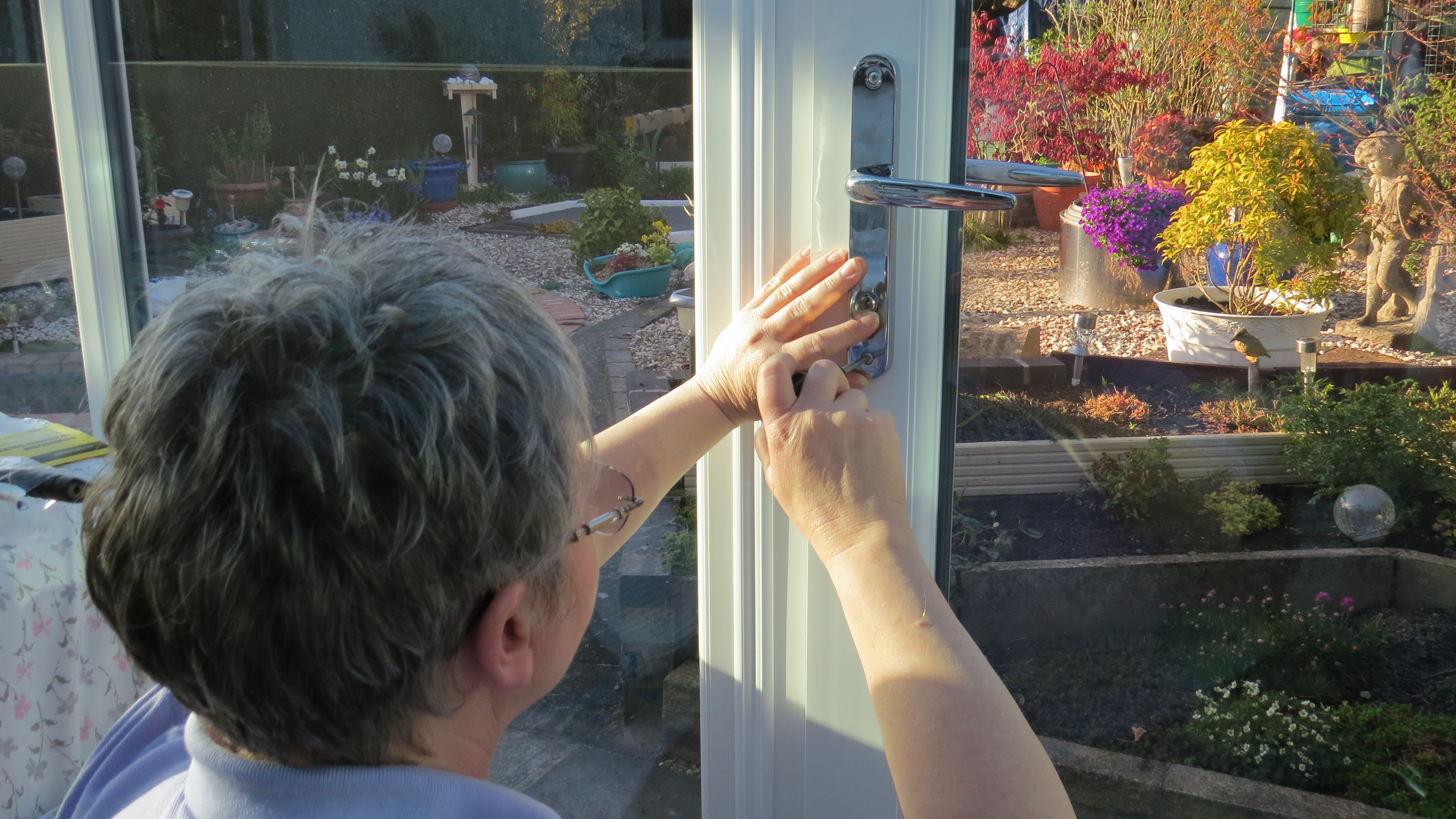 Lady Locksmith at work